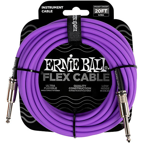 Ernie Ball Flex Straight to Straight Instrument Cable 20 ft. Purple