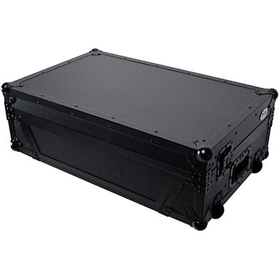 ProX Flight Style Road Case Fits Pioneer DDJ-FLX10 Black on Black w/ Sliding Laptop Shelf & Wheels