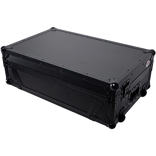 ProX Truss Flight Style Road Case Fits Pioneer DDJ-FLX10 Black on Black w/ Sliding Laptop Shelf & Wheels Black