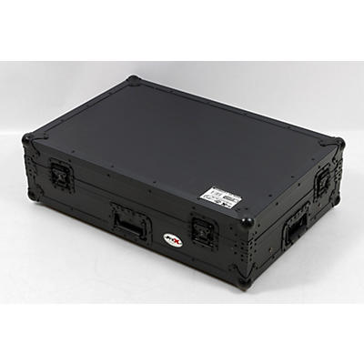 ProX Flight Style Road Case Fits Pioneer DDJ-FLX10 and AlphaTheta DDJ-GRV6, Black on Black With Sliding Laptop Shelf & Wheels