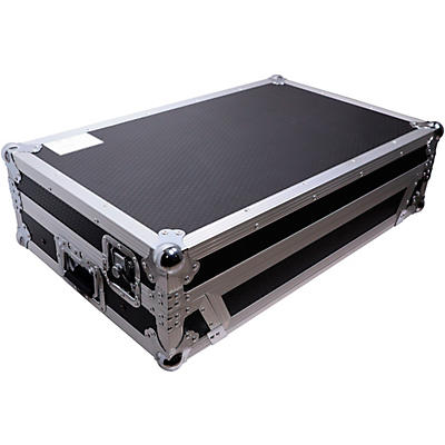 ProX Truss Flight-Style Road Case for Pioneer DDJ-FLX10 or AlphaTheta DDJ-GRV6 DJ Controller With Sliding Laptop Shelf, 1U Rack Space & Wheels