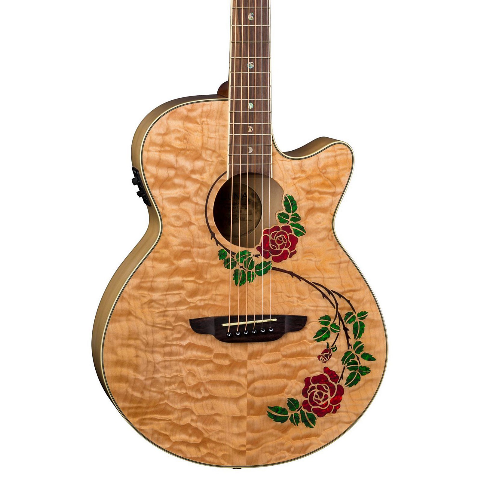 Luna Guitars Flora Rose Acoustic-Electric Guitar Gloss Natural