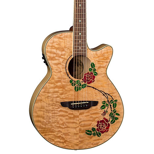 Luna Flora Rose Acoustic-Electric Guitar Gloss Natural