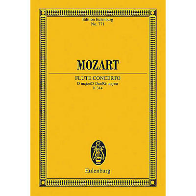 Eulenburg Flute Concerto in D Major, K. 314 Schott by Mozart Arranged by Rudolf Gerber