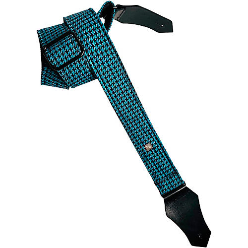 Get'm Get'm Fly Hounds Tooth Guitar Strap Blue 2 in.