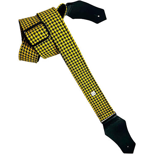 Get'm Get'm Fly Hounds Tooth Guitar Strap Yellow 2 in.