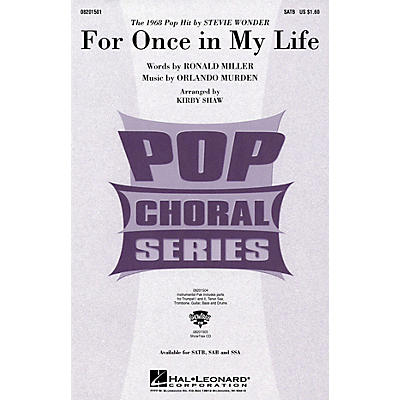 Hal Leonard For Once in My Life Combo Parts by Stevie Wonder Arranged by Kirby Shaw