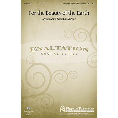 Shawnee Press For the Beauty of the Earth Unison/2-Part Treble arranged by Anna Laura Page