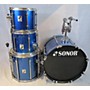 Used SONOR Force 2001 5 Piece Drum Kit Blue