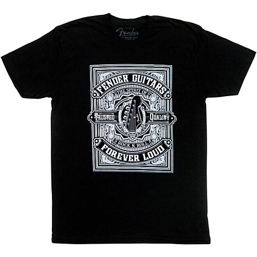 Fender Forever Loud Trusted Quality T-Shirt Black Medium