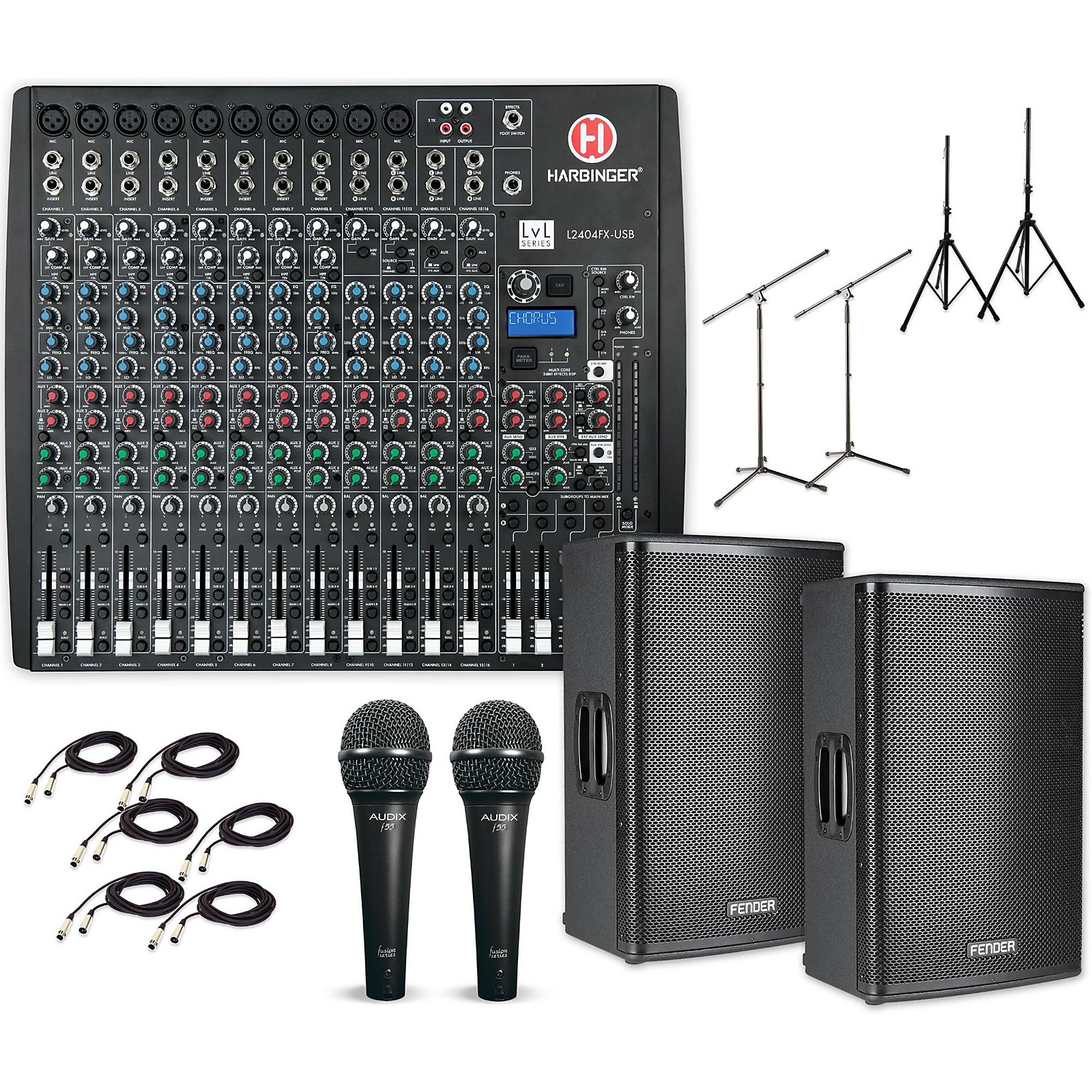 Fender Fortis F15BT with L2404FXUSB PA System Musician