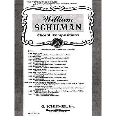 G. Schirmer Four Canonic Choruses Unaccompanied A Cappella SATB composed by W Schuman