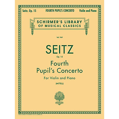 G. Schirmer Fourth Pupil's Concerto No 4 In D Op 15 Violin And Piano By Seitz