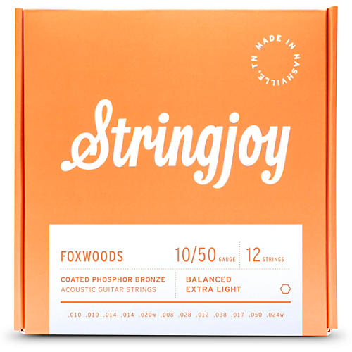 Stringjoy Foxwoods 12 String Coated Phosphor Bronze Acoustic Guitar Strings 10 - 50