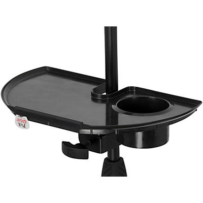 Gator Frameworks Microphone Stand Accessory Tray with Drink Holder and Guitar Pick Tab