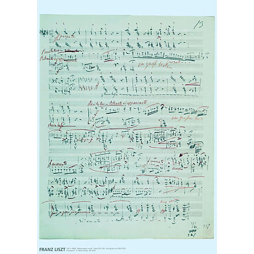 Franz Liszt Music Manuscript Poster - Piano Sonata in B minor