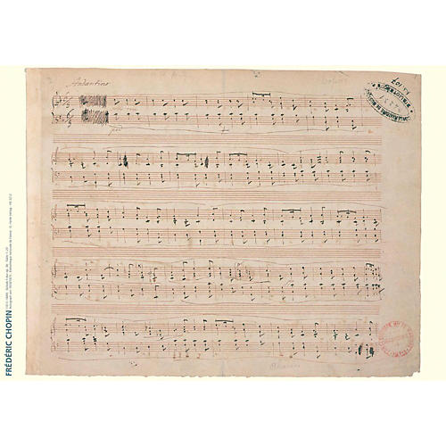 Frederic Chopin Music Manuscript Poster - Ballade in F Major, Op. 38 for piano