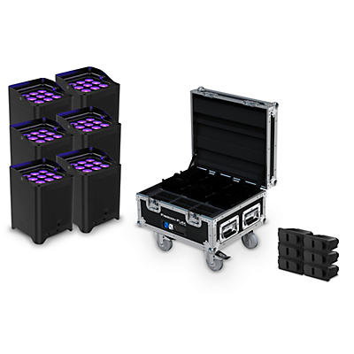 Chauvet Freedom Flex H9 IP X6 Wireless Outdoor-Rated Battery-Powered Uplight Set With Charging Road Case