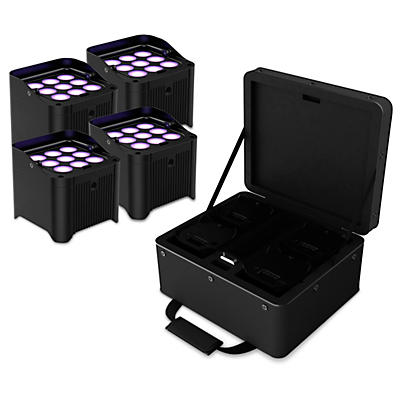 Chauvet Freedom Par H9 IP X4 Wireless Outdoor-Rated Battery-Powered Uplight Set With Carry Bag