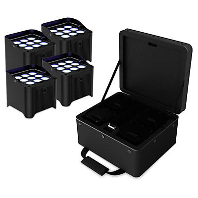 CHAUVET DJ Freedom Par Q9 X4 Wireless Battery-Powered Uplight Set With Carry Bag