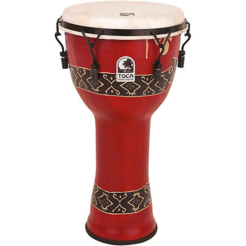 Toca Freestlyle Mechanically Tuned Djembe With Extended Rim 12 in. Bali Red