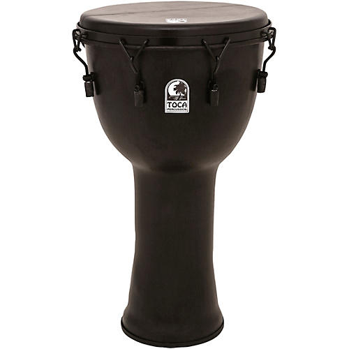 Toca Freestlyle Mechanically Tuned Djembe With Extended Rim 12 in. Black Mamba