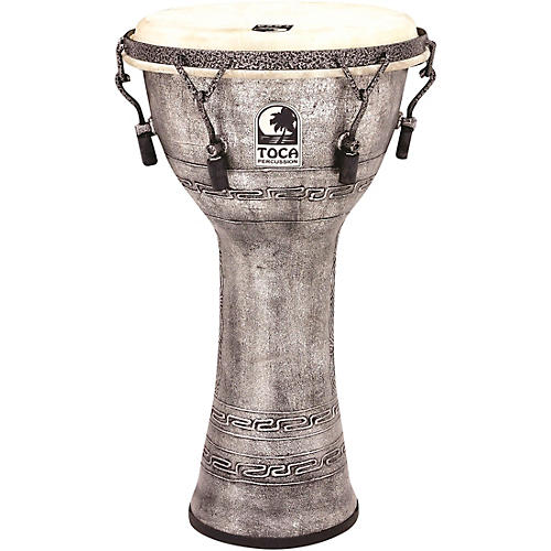 Toca Freestyle Antique-Finish Djembe 10 in. Silver