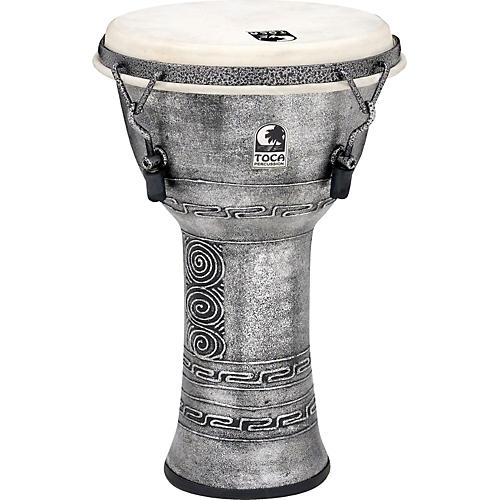 Toca Freestyle Antique-Finish Djembe 9 in. Silver