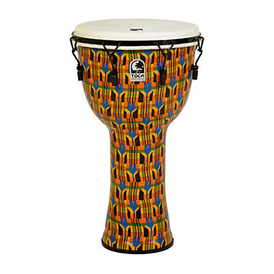 Toca Freestyle Djembe - Kente Cloth Mechanically Tuned