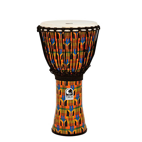 Toca Freestyle Kente Cloth Rope Tuned Djembe 12 in.