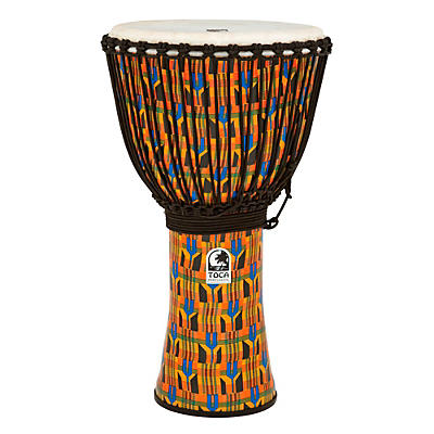 Toca Freestyle Kente Cloth Rope Tuned Djembe