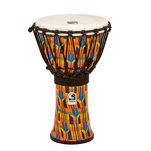 Toca Freestyle Kente Cloth Rope Tuned Djembe 9 in.