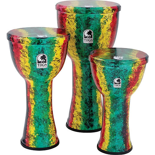 Toca Freestyle Lightweight Djembe Drum 10 in. Rasta