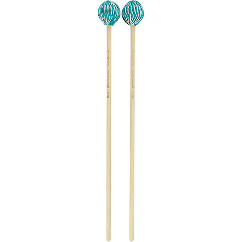 Marimba One Front Ensemble Birch Handle Marimba Mallets Hard Dark Aqua/Cream Yarn