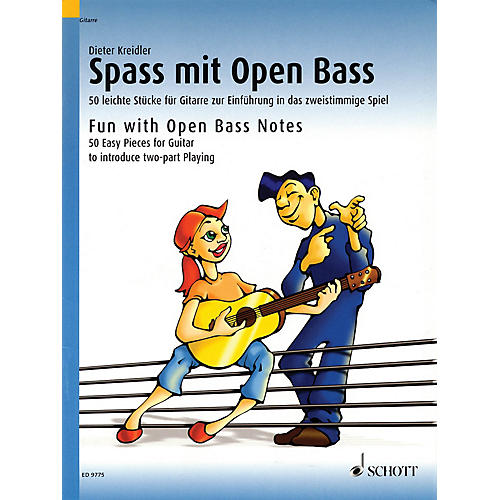 Schott Fun With Open Bass Notes (50 Easy Pieces for Guitar to introduce two-part playing) Schott Series