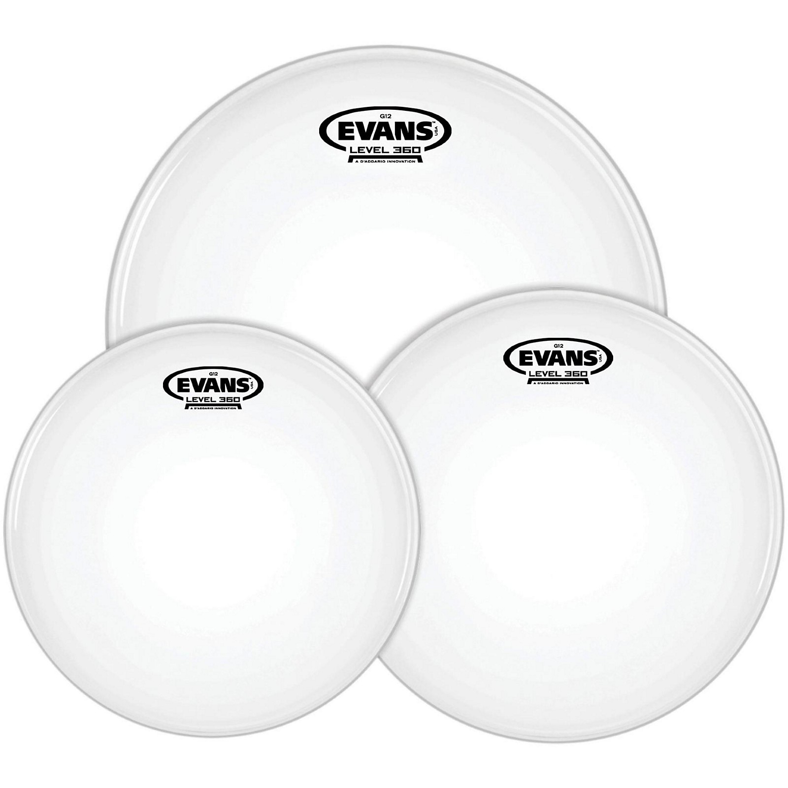 Evans G12 Coated White 10/12/16 Rock Drum Head Pack Musician's Friend