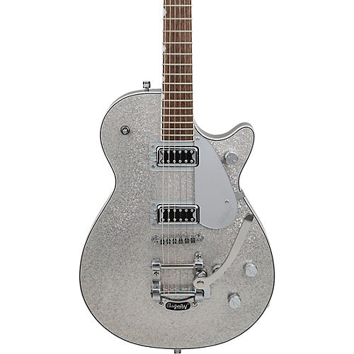 Gretsch Guitars G5230T Electromatic Sparkle Jet FT Single-Cut With Bigsby Electric Guitar Silver Sparkle