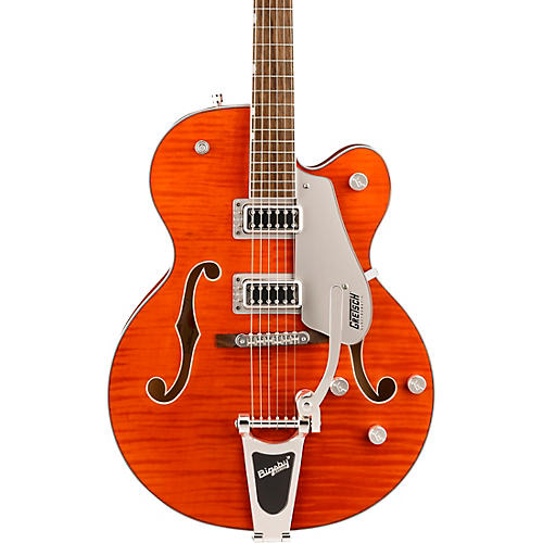 Gretsch Guitars G5427T Electromatic Hollowbody Single-Cut Flame Maple Top With Bigsby Limited-Edition Electric Guitar Orange Stain