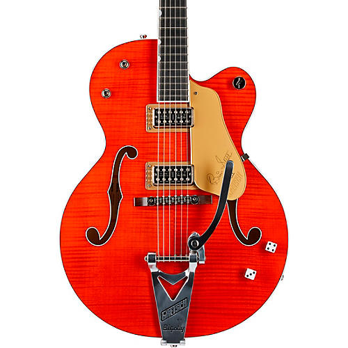 Gretsch Guitars G6120TFM-BSNV Brian Setzer Signature Nashville With Bigsby and Flame Maple Orange Stain
