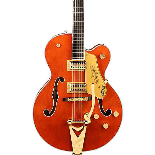 Gretsch Guitars G6120TG Players Edition Nashville Hollow Body Electric Guitar Orange Stain