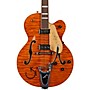 Gretsch Guitars G6120TGQM-56 Limited-Edition Quilt Classic Chet Atkins Hollowbody Electric Guitar Roundup Orange Stain JT23114385