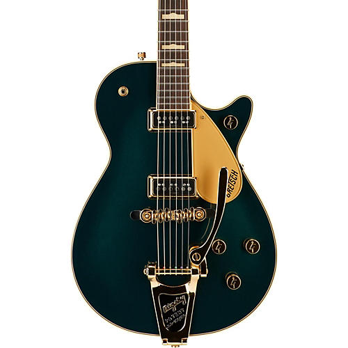 Gretsch Guitars G6128T-57 Vintage Select 57 Duo Jet with Bigsby Electric Guitar Cadillac Green Gold Plexi Pickguard 