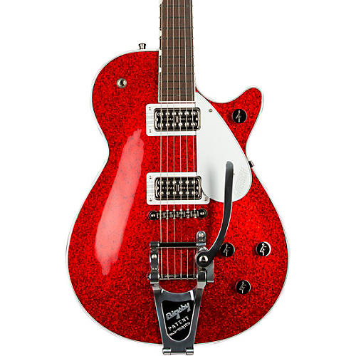 Gretsch Guitars G6129T Players Edition Jet FT with Bigsby Electric Guitar Red Sparkle