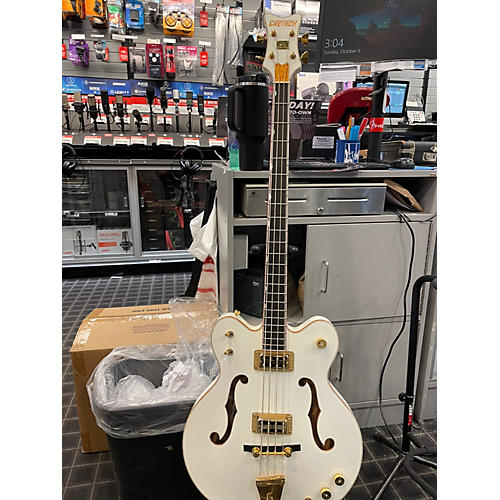 Gretsch Guitars G6136lsb Electric Bass Guitar gold and white