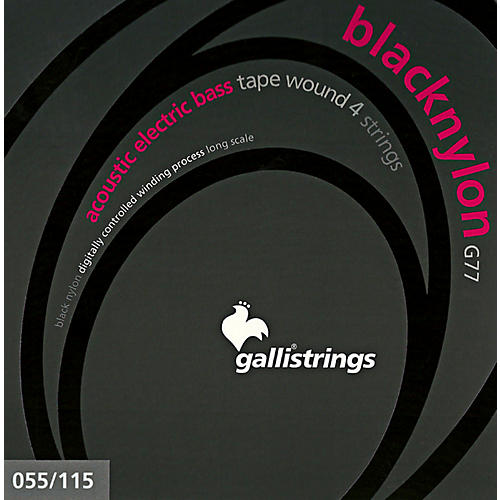 G77 BLACK NYLON TAPE WOUND Acoustic Bass Strings 55-115