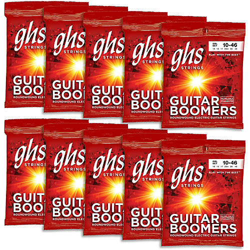 GHS GBL-10 Boomers Light Roundwound Electric Guitar Strings 10-Pack