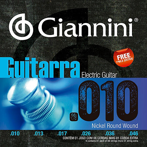 Giannini GEEGST Nickel Round Wound Electric Guitar Strings .010-.046 Custom