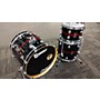 Used Premier GENISTA MAPLE Drum Kit BLACK SPARKLE WITH RED STRIPE