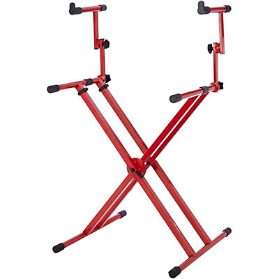 Gator GFW-KEY-5100XRED 2-Tier X-Style Keyboard Stand. Nord Red