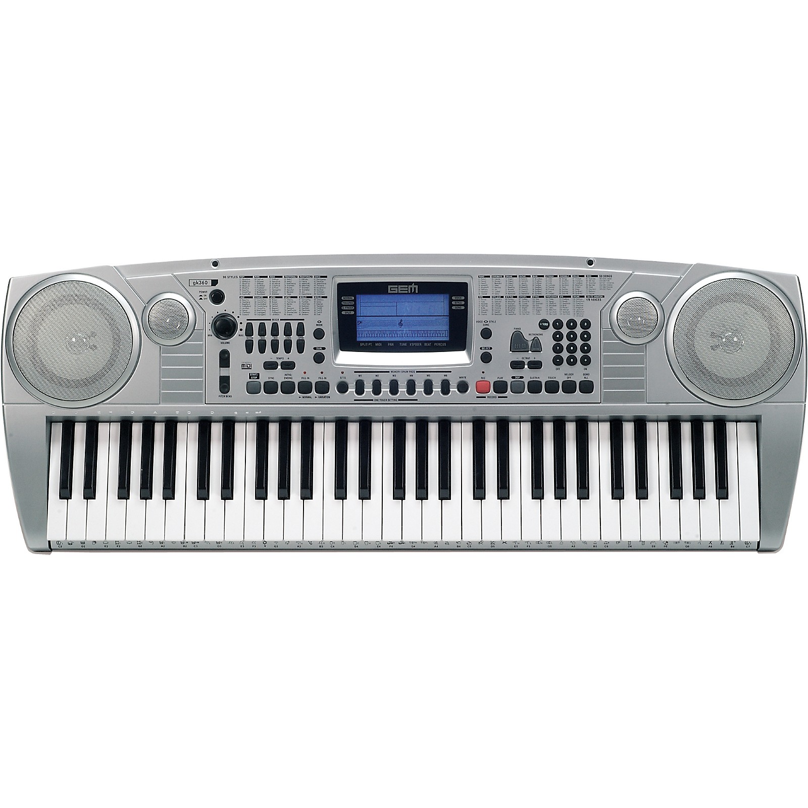 Gem GK-360 61-key 64-note Arranger Keyboard | Musician's Friend